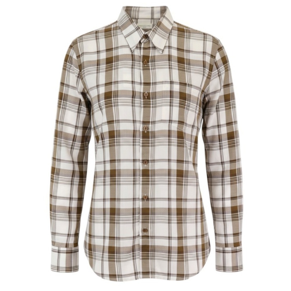 Dries Van Noten Shirt Mens EU 50 Brown Plaid Button Up Long Sleeve Casual